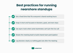 Best practices for running nearshore standups