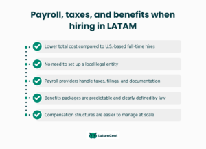 Payroll, taxes, and benefits when hiring in LATAM