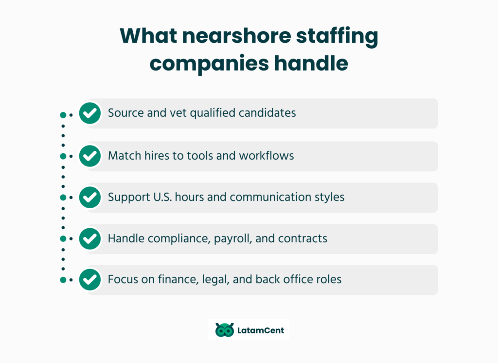 What nearshore staffing companies handle