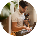 Senior Engineer with pet