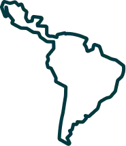 Map of Latin America representing all countries served